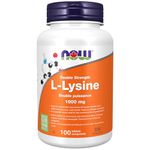 NOW Supplements, L-Lysine (L-Lysine Hydrochloride) 1,000 mg, Double Strength, Amino Acid, 100 Tablets