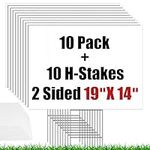 IKAYAS 10 Pack Blank Yard Signs wit
