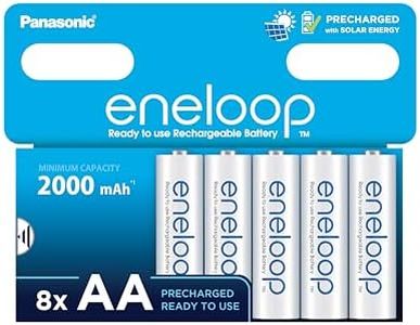 Panasonic eneloop Ready-to use Ni-MH Battery, AA/Mignon, 8-Pack, Improved Capacity of min. 2000 mAh, 2100-charge Cycle Life, high Power Performance, Plastic Free Packaging