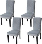 Fuloon Velvet Dining Chair Slipcovers Stretch Chair Covers Durable Dining Chair Soft Plush Cover Removable Seat Slipcover Set of 4