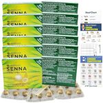 Senna Pods (6 Pack) Herbal 120 Natural Laxative Relieve Constipation in Adults. TDY Bundle Including Constipation Relielf & Prevention Guides + Stool Chart & Recording