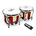 Pyle Tunable Bongos - Handmade wooden bongo drums, 6.5 & 7.5 inches, (PBND10) )