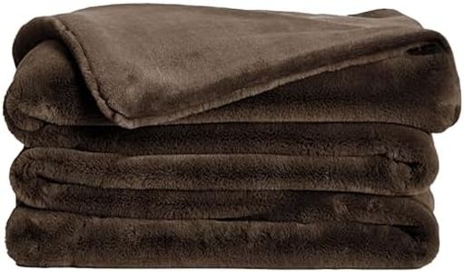 UnHide Lil’ Marsh - Faux Fur Blanket - Durable, Lightweight, Extra Soft Blanket - Machine Washable - Chocolate Hair, Medium (60" x 80")