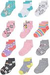 Cherokee Girls 12 Pack Shorty Casual Sock, Rainbow Unicorn Character, 2-4T US