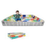 Infantino Foldable Soft Foam Play Mat, Baby Play Mat for Tummy Time & Floor Play, Lightweight, Easy to Store, Wipeable, Multi-coloured