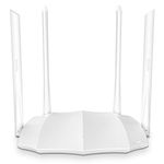 Tenda AC5 V3 AC1200 Wireless Dual Band WiFi Router, Speed Up to 867Mbps/5GHz + 300Mbps/2.4GHz, IPV6, Parental Control, Support Guest Network, 4*6dBi Externe Antennen (White)