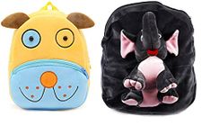 blue tree Kids School Bag Soft Plush Backpack Cartoon Bags Mini Travel Bag for for Girls Boys Toddler Baby Cute Dog & Full Body Elephant