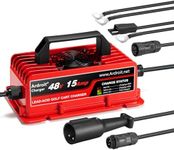 Ardroit 48 Volt Golf Carts Battery Charger for Club Car with 3-Pin Round Plug - 48V 15AMP Lead Acid, 4-6 hrs Full Charge, Replace EZGO Charger, D-Plug, 16FT