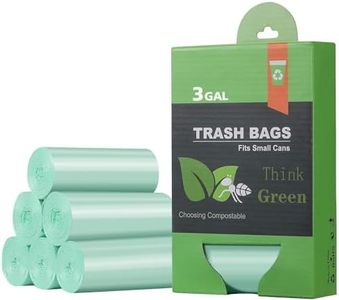 Small Trash Bags, 2.6 Gallon Compostable Trash Bags Bathroom Wastebasket Can Liners , 125 Count (Pack of 1) Mini Compost Trash Bags For Bedroom Office Fit 10 Liter ,Green