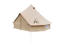 TENTECH CLOCHE PRO Canvas Bell Tent for Glamping - 100% Cotton Canvas All Season Family Tent for Camping Hunting Outdoor Ceremonies Made from Premium & Breathable 100% Cotton Canvas with Stove Jack, Mesh door (5M)