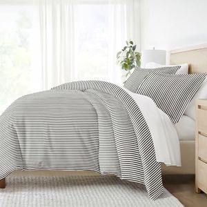Hôtel Collection de blé de couette 3 pièces, Coton, Ribbon Gray, King
