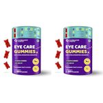 Carbamide Forte Eye Gummies - Lutein and Zeaxanthin Eye Supplements with Astaxanthin, Veg DHA and Vitamin C for Vision Support & Eye Health - Cranberry Flavour - 60 Veg Gummies (Pack of 2)