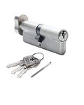 Solid Brass Lock Cylinder with 3 Brass Keys 90mm Pella Storm Door Lock Cylinder Lock Replacement Patio Sliding Door Locking Cylinder Brushed Nickel Cylinder Lock for Security Door Locks