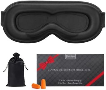 BeeVines Sleep Mask, 100% Blackout Eye Mask for Sleep, 3D Eye Mask for Women Men, Zero Eye Pressure Sleeping Mask for Side Sleepers, Eye Shade Cover Includes Travel Pouch (001 Black)
