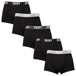 DKNY Men's Boxers with Contrasting Branded Waistband in Breathable Cotton Rich Fabric Shorts, Black/Grey/Navy/Charcoal/White, M