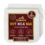 Nut Milk Bag - 2 Pack (12 x 12 Inches) 100% Pure Nylon Cheese Cloth Bag for Straining, Premium Quality Nut Milk Bag Reusable, Nut Bag Strainer for Almond, Soy, Oat Milk, Juices, Cheese Making