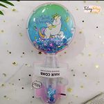 Samvardhan Pack of 1 Unicorn round shaped Novelty Glittery Star Brush Comb Hairbrush for Kids