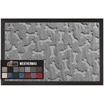 Gorilla Grip Original Durable Natural Rubber Door Mat, Waterproof, Low Profile, Heavy Duty Doormat for Indoor and Outdoor, Easy Clean, Rug Mats for Dog and Pet Entry, Patio, 17x29, Light Gray Bones