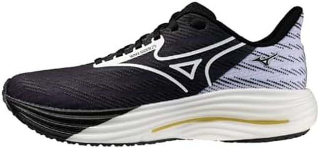Mizuno Wave Rider 29 Running Shoes, Unisex, Black/White/Gold, 27.5 cm 2E