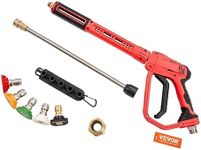 VEVOR High Pressure Washer Gun, 4000 PSI Power Washer Spay Gun with Replacement Extension Wand, M22-14,15mm Inlet & 1/4'' Outlet, Pressure Washer Handle with 5 Nozzle Tips