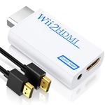 GANA Wii to HDMI Converter Adapter Connect Wii Console to HDMI Display in 1080p Output Video with 3.5mm Audio Supports All Wii Display Modes White