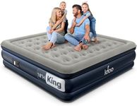 iDOO King Size Air Mattress with Built in Pump, 18" Raised Comfort Blow up Mattress King, Upgraded Inflatable Mattress for Guest Home, Temporary Air Bed with Storage Bag, colchon inflable, 750lbs Max