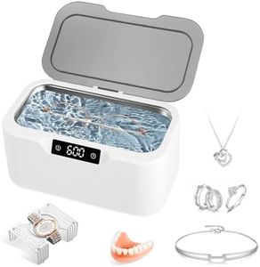 Qinkada Ultrasonic Jewelry Cleaner, 500ML Professional Ultrasonic Cleaner, 4 Modes Digital Timer for Eye Glasses, Ring, Earring, Necklaces, Watch Strap, Makeup Brush, Watch Strap, Dentures, Diamonds