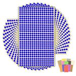 7,140 x Blue Sticky Dots - 6mm - Round Colour Coding Dot Stickers - 15 Sheets