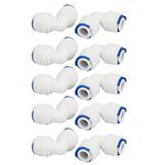 sourcingmap 1/4-inch Elbow Push Fit Quick Connect 10pcs for RO Water System Drinking Fountain