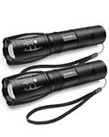 Maxesla Flashlights Powerful Ultra Bright - LED Flashlight Torch Small Bright Beam High 2000 Lumen, Water Resistant 5 Modes Portable Handheld Light Mini Pocket Torch for Camping Outdoors 2 Pack