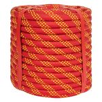 1/2 Inch Climbing Rope 100 Ft Red - 48 Strands Tree Climbing,1/2in Arborist Rope,Rappelling Rope,Static Nylon Polyester Braided Rope,100ft Bull Rope for Tree Pulling,Nautical Rigging Rope Swing