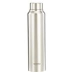 Amazon Brand - Solimo Stainless Steel Water Bottle | BIS-Approved | 900ml (Silver Steel Finish)