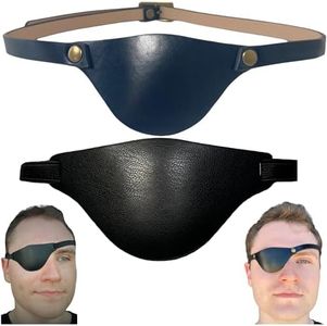 Extraordinary Commissary Black Leather Eye Patch for Adults - Adjustable Medical Eye Patches for Left and Right Eyes