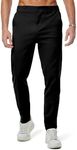 JMIERR Men's Stretch Chino Pants Business Casual Stretch Waist Slim Fit Tapered Cotton Twill Trousers Dress Pants with Pockets, L, Black