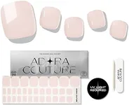 Adora Couture Semi Cured Gel Nail Strips - 32 pcs Gel Pedicure Stickers, Easy to Apply & Remove Toenail Stickers, Salon Quality at Home & Long Lasting - UV Nail Lamp Required - Pink P