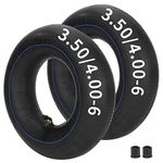 350/400-6 3.50/4.00-6 Inner Tube with Angled Valve Stem for Mowers Wheelbarrows Generator Pressure Washer Trolleys Yard Trailer Hand Truck Tractors Snow Hlower Wagons ATV Quad 4 Wheeler Go Kart