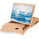 VISWIN 10"W x 13"L Tabletop Easel with Drawer and Palette, Adjustable Table Sketch Box, Solid Beech Wood Painting Box for Beginners, Students, Accommodates Canvases, Panels or Books