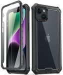 Poetic Guardian Case for iPhone 14 Plus 6.7 Inch, [6FT Mil-Grade Drop Tested], Full-Body Hybrid Shockproof Bumper Cover with Built-in-Screen Protector, Black