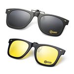 LUFF 2-Pack Polarized Clip-on Sunglasses Flip Up Clip Anti-Glare UV for Outdoor