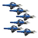 Mangobuy 6 Pack Broadheads 100 Grain Hunting Arrow Heads Archery Shooting for Compound Bow Crossbow Hunting (blue)