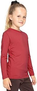 Girl's Long Sleeve Crew Neck Top Red XX-Large