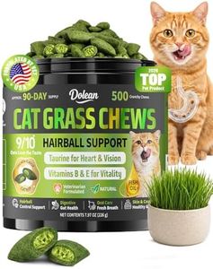 Cat Grass Treats, Hairball Treatment for Cats, Cat Grass for Indoor Cats, Fish Oil for Skin & Coat, Digestion, Taurine for Heart Vision, 500 Crunchy & Creamy Chews with Essential Vitamins of All Ages