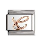 Italian Charms Rose Gold Letter A-Z Charm Link fits all 9mm Bracelet - UK stock (Letter C)