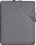 Utopia Bedding Fitted Sheet Double, Grey - Deep Pocket 14 inch (35 cm) - Easy Care - Soft Brushed Microfibre Fabric - Shrinkage and Fade Resistant - Bottom Sheet