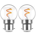 Genixgreen Bayonet LED Light Bulbs B22 1W Mini Globe BC Led Bulbs Low Wattage Vintage Night Light Spiral Filament Decorative Light Bulbs,15W Incandescent Equivalent,2200K Extra Warm White,2 Pack