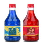 Dhampure Speciality Assorted Mocktail Syrup Mixer - Blue Curacao & Grenadine Flavouring Syrup - 600Ml (2 X 300Ml) | Makes 12-15 Drinks Per Bottle