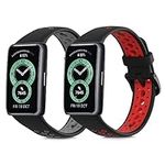 kwmobile Straps Compatible with Huawei Band 6 Straps - 2x Replacement Silicone Watch Bands