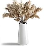 Comsaf Ceramic White Vase, Modern Tall Flower Vase, Table Centerpieces, Boho Wedding Centerpiece, Classic Style Vase for Home, Shelf, Kitchen, Living Room, Bathroom, Mantel, 8.8 Inch, White