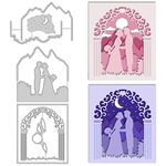 GLOBLELAND 3Pcs Valentine’s Day Cutting Dies Metal Layered Wedding Frame Die Cuts Embossing Stencils Template for Paper Card Making Decoration DIY Scrapbooking Album Craft Decor