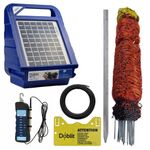 Solar Sheep Netting Electric Fence Kit – 50m Livestock Net with Posts, Solar Energiser & Battery – Includes Earth Stake & Fence Voltage Tester – Easy Setup for Sheep, Goats & Farm Animals